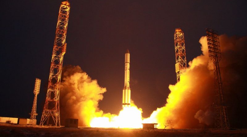 Russian Proton rocket launches two communications satellites to space